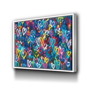 BANKSY LOVE HEARTS Banksy Wall Art Banksy Canvas Banksy Print Banksy Graffiti Street Art Pop Art Canvas Graffiti Wall Art Pop Art Wall Art