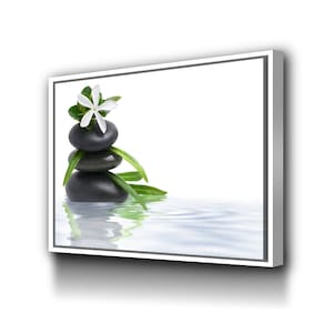 Floral Zen Stones in Water Bathroom Wall Art Bathroom Wall Decor ...
