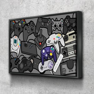 Gaming Poster Leinwand | Gamer Wandkunst | Gaming Leinwand Wandkunst | Video Gamer Dekor | Gamer Controller