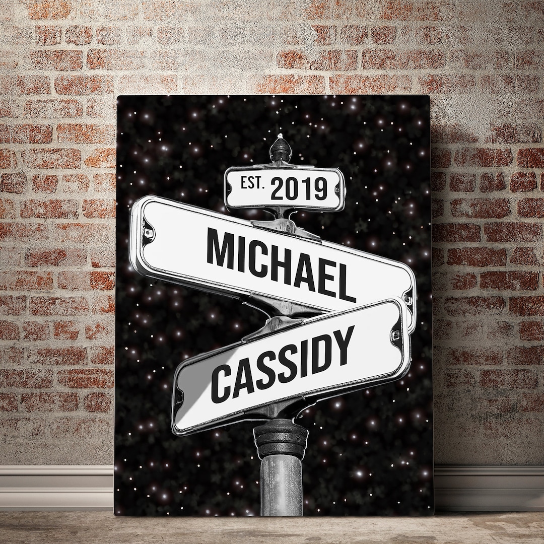 Personalized Christmas Engagement Gift for Couple, Custom Street Sign