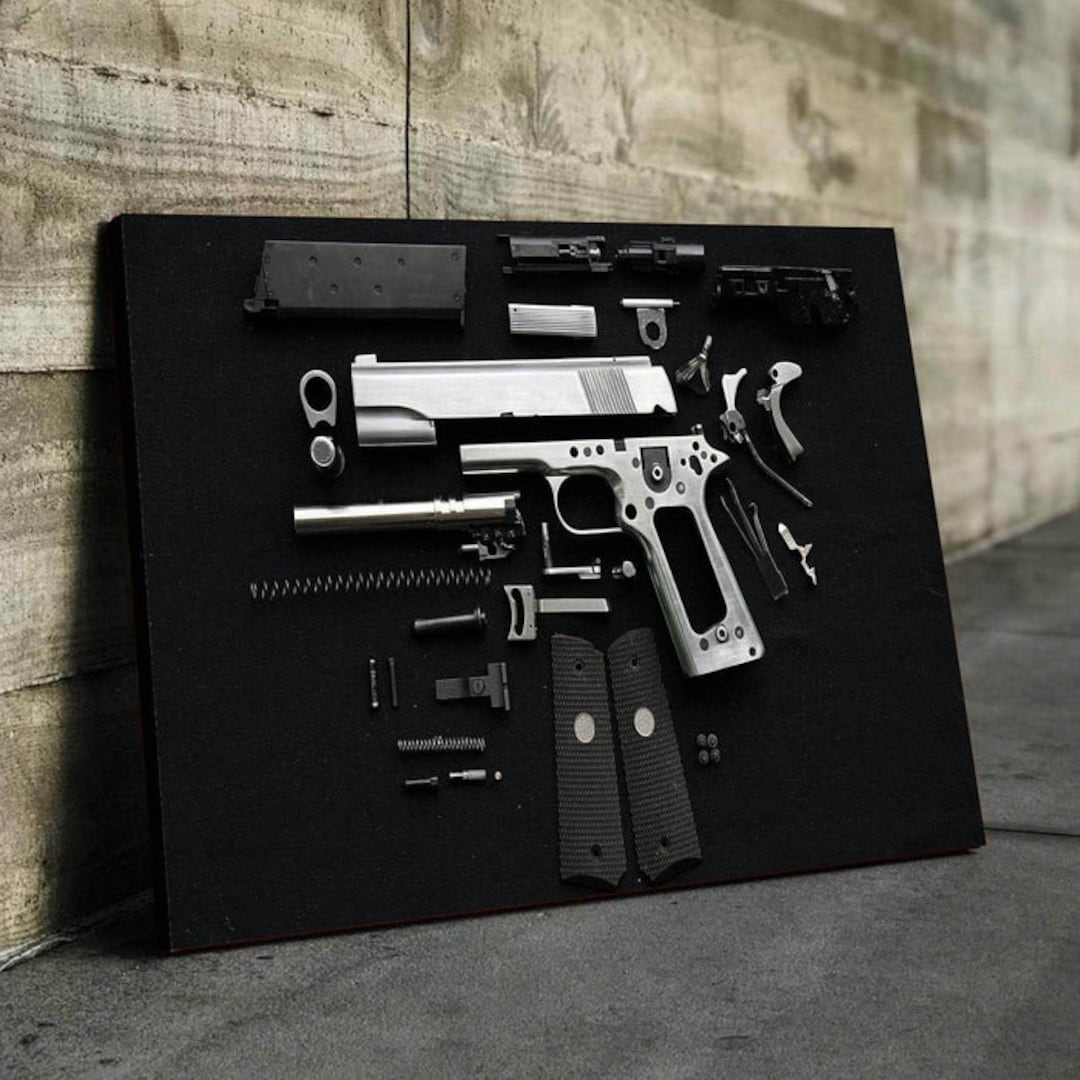 Disassembled Gun Canvas Wall Art Gun Canvas Print Glock Canvas Wall Art