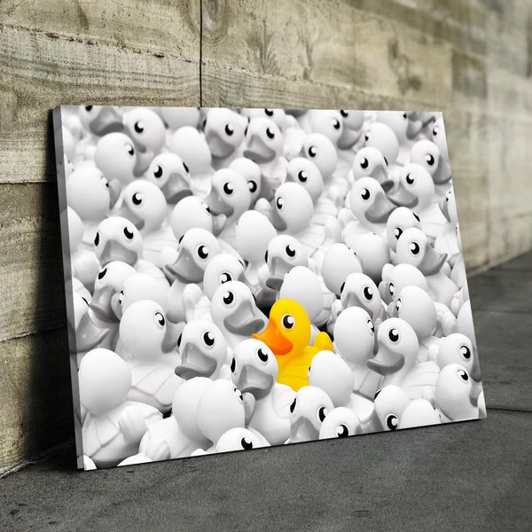 Yellow Rubber Duck Bathroom Canvas Wall Art | Bathroom Wall Decor | Bathroom Canvas Art Prints | Bathroom Canvas Wall Art