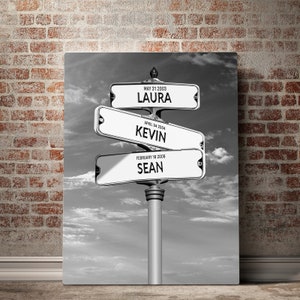 Personalized Street Sign Family Multi-Name Custom Canvas Wall Art Personalized Family Wall Art Family Name Canvas Sign Personalized Gift