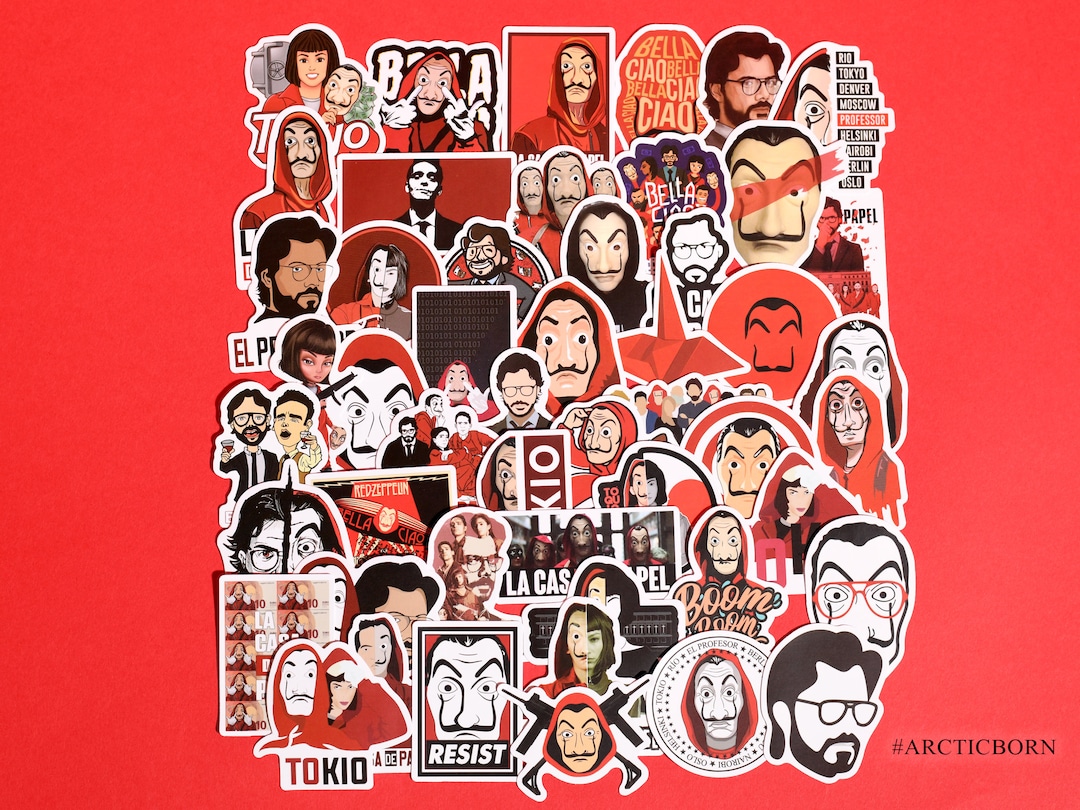 50 Pcs Money Heist Stickers, La Casa De Papel Stickers, TV Show Fan