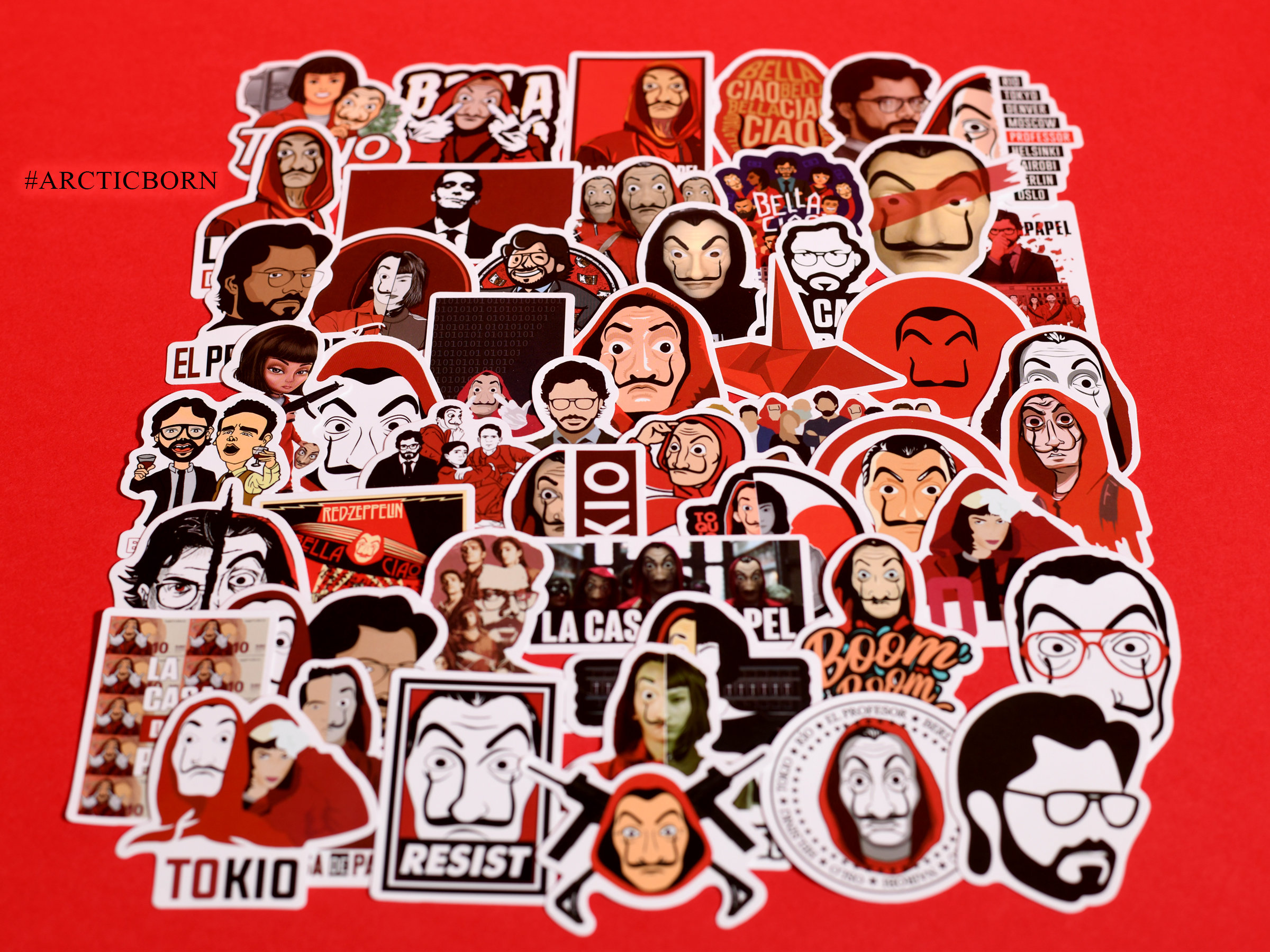 50 Pcs Money Heist Stickers, La Casa De Papel Stickers, TV Show Fan