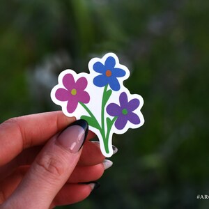 Inspirational Sticker, Coconut Girl Aesthetic Sticker, Purple and Blue Flower, Retro Aesthetic, Waterproof Sticker, 0082