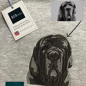 Custom Embroidered Dog Sweatshirt Custom Pet Portrait Gifts For Friend Personalized Embroidery