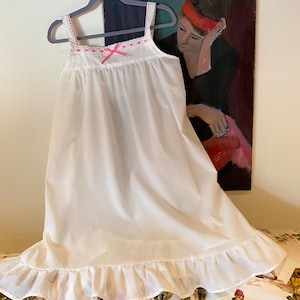 Summer nightgown, 100% organic cotton with matching eyelet trim.