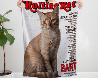 Manta de gato personalizada, manta de fotos de mascotas, regalo de mamá de gato personalizado