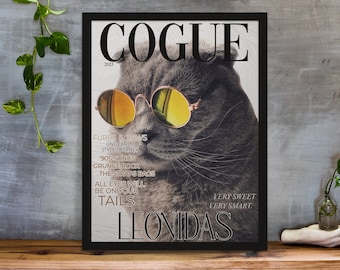Stampe personalizzate per cani gatto / Copertine di riviste / Ritratti di animali domestici / Arte personalizzata per animali domestici