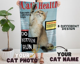 Manta de gato personalizada, regalo de amante de gato, manta de foto personalizada, manta de foto de mascota, manta de foto personalizada, regalo de papá gato, regalo de mamá gato