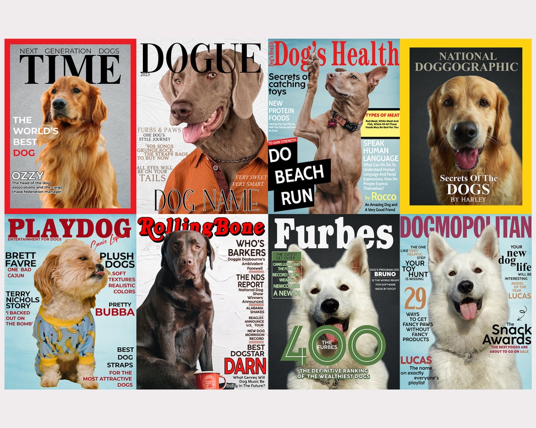 Personalized Dog Prints Magazine Covers Pet Portraits Custom Pet Art Etsy