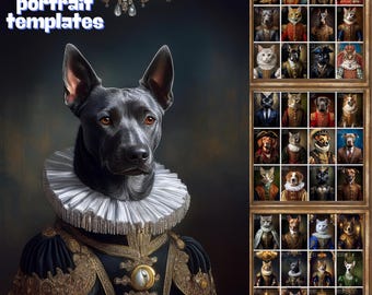 Custom Regal Pet Portrait, Royal Dog Painting, Pet Portrait, Royal Dog Portrait, Pet Portrait gift, Wall Art,Renaissance Pet Portrait