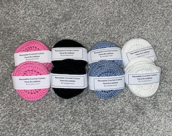 Gommages visage en coton au crochet faits main - Lot de 5