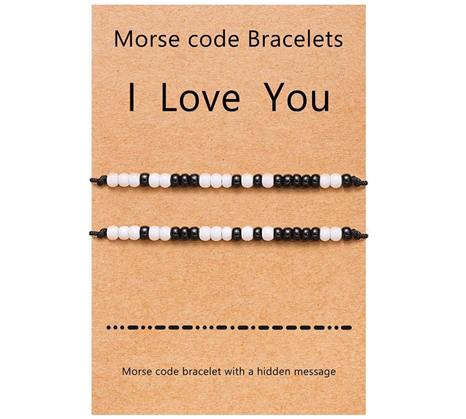 I love You Morse Code Cuff Bracelet