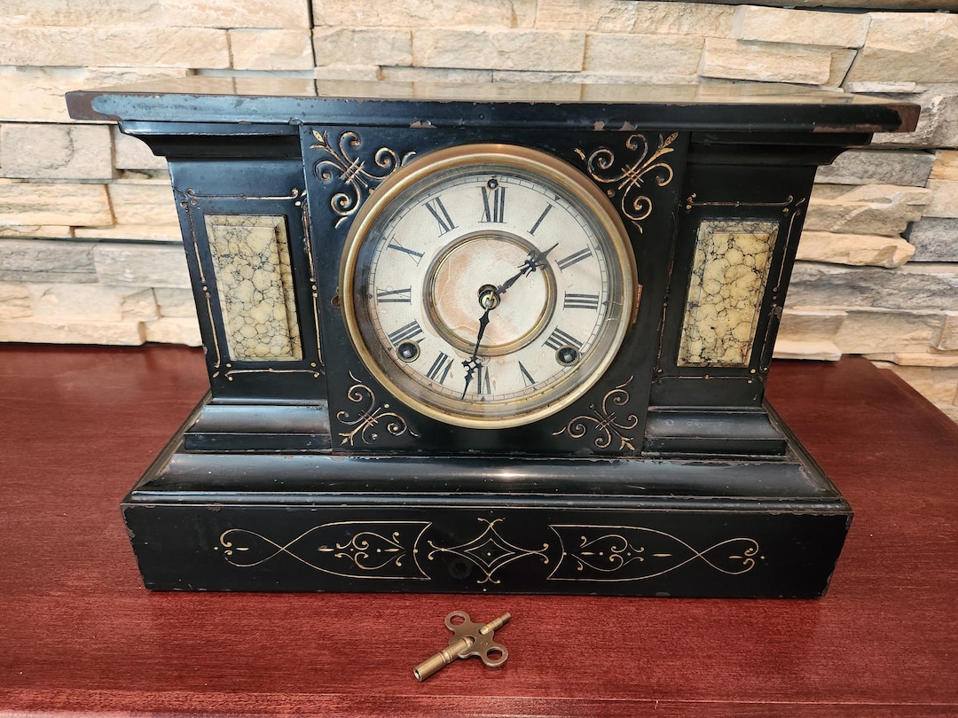 Antique Mantel Clock, Ansonia, Cast Iron - Etsy