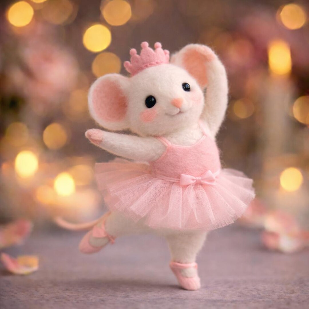 Handmade Needle Felted Ballerina Mouse, Cute Wool Ballet Mouse Figurine ...