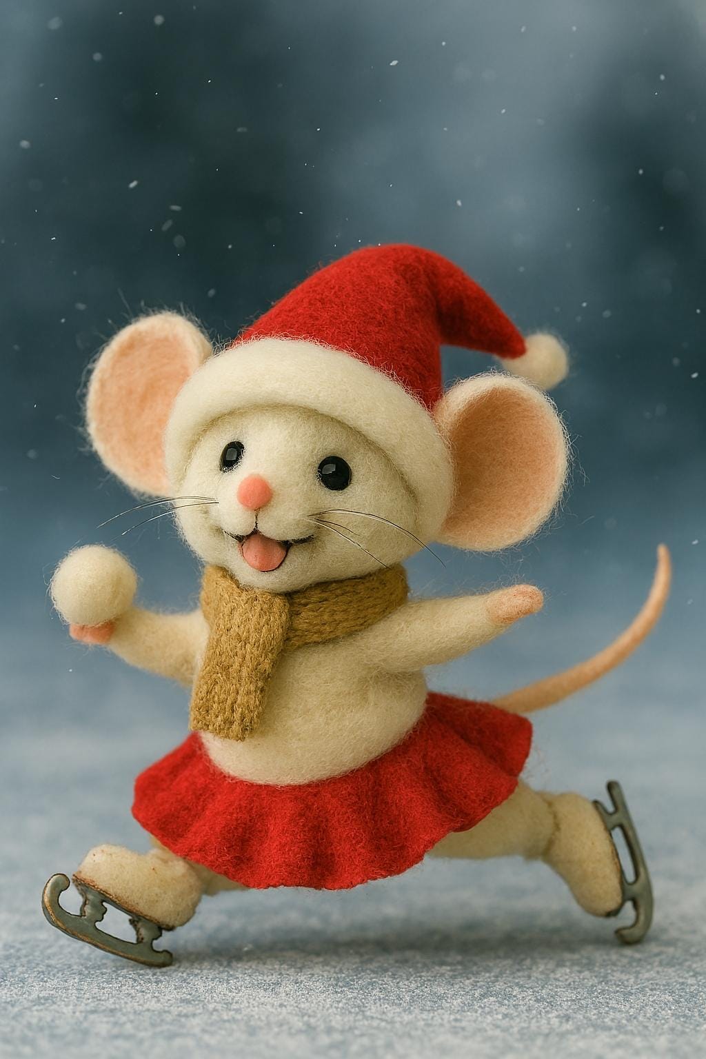 Cute Christmas Mouse Figurine – Wool Felt Santa Mouse Ornament ...