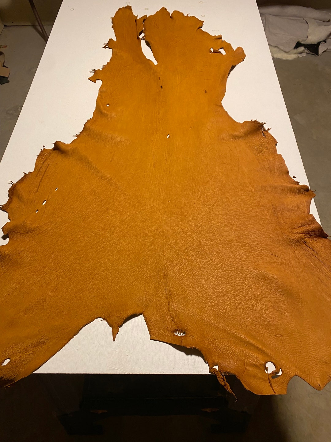 Deerskin Leather, Saddle Color, 3oz Leather Soft and Supple. Buckskin ...