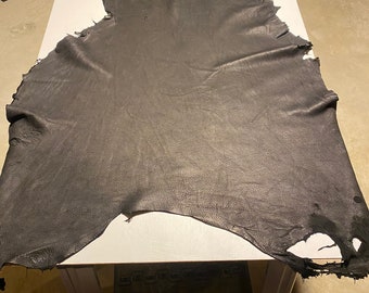 Deerskin Leather, Black Color, 3oz Leather Soft and Supple. Buckskin, #1/2 Grade Quality. Made in USA Tannery.