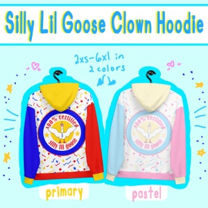 Clowncore Colorblock Unisex Hoodie // Silly Lil Goose Pullover // Kidcore Clothing