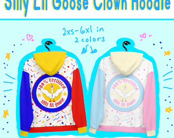 Clowncore Colorblock Unisex Hoodie // Silly Lil Goose Pullover // Kidcore Clothing