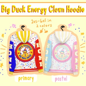 Clowncore Colorblock Unisex Hoodie // Big Duck Energy Pullover // Kidcore Clothing