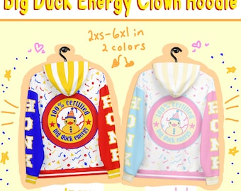 Clowncore Colorblock Unisex Hoodie // Big Duck Energy Pullover // Kidcore Clothing
