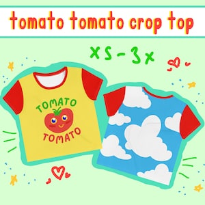 Kidcore Colorblock Crop Top // Tomato Shirt // Funny Tshirt // Kidcore Clothing