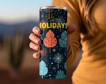 Colorful 20 oz Skinny Tumbler Sublimation Christmas Design Digital Download PNG Instant DIGITAL ONLY, Colorful Tumbler