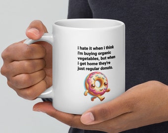The Donut Dilemma White glossy mug