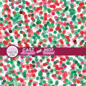 Christmas Polka Dot Acrylic and MDF Sheets, Laser Cut Materials
