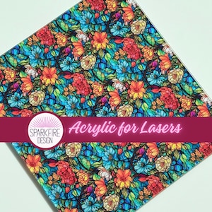 Printed Clear Core Acrylic Sheet: Laser Cut Jewelry & Cup Toppers