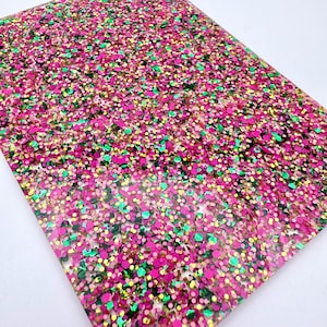 Pink & Green Glitter Acrylic Sheet for Laser Cutting (6x4&quot;, 3mm Thick)