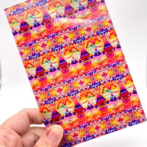 Watercolor Acrylic Sheet,  Tribal Patterned Acrylic Sheet,  Two Sided UV Printed Patterned Acrylic for Lasers for Jewelry, Clear Acrylic