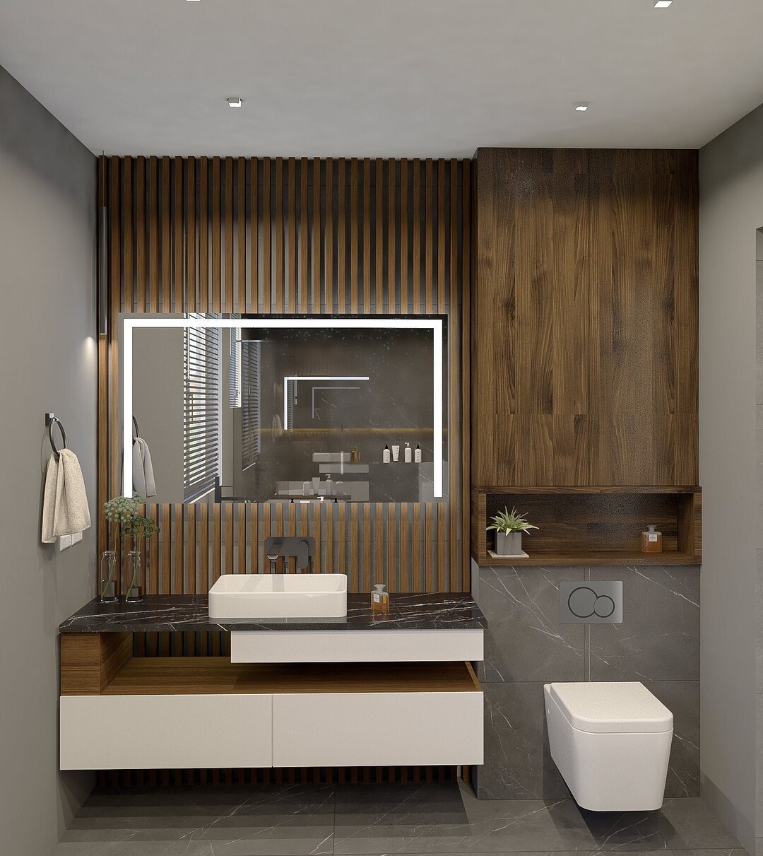 LED Bathroom Mirror Rectangular Fulda Illuminated Mirror Etsy