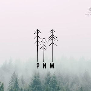 Decalcomania in vinile PNW - pacifico nord-ovest - pino - auto - laptop - decalcomania all'aperto