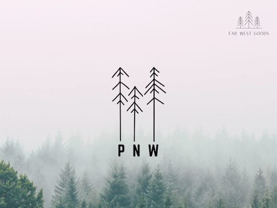 PNW vinyl decal - pacific northwest - pine tree - car - laptop - outdoors decal