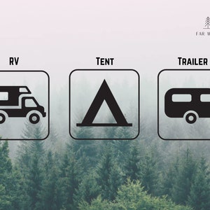 National Parks Camping Symbol Vinyl Aufkleber: Wohnmobil, Zelt, Wohnwagen