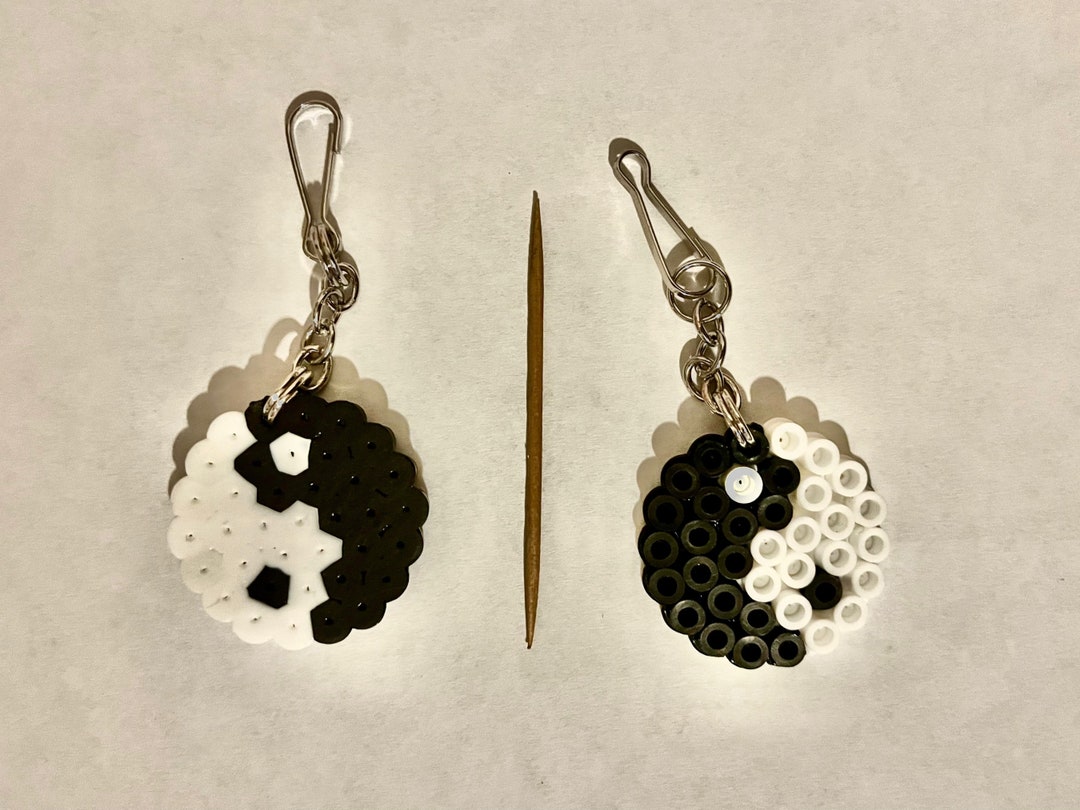 Yin Yang Perler Bead Keychain Set of 2 Etsy