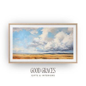 Fall Landscape Frame TV Digital Artwork - Autumn - Pasture, Clouds Vintage