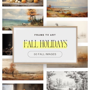 Fall Holidays Frame TV Art - Autumn and Fall Landscape, Halloween, and Thanksgiving Art Set of 50 Bundle