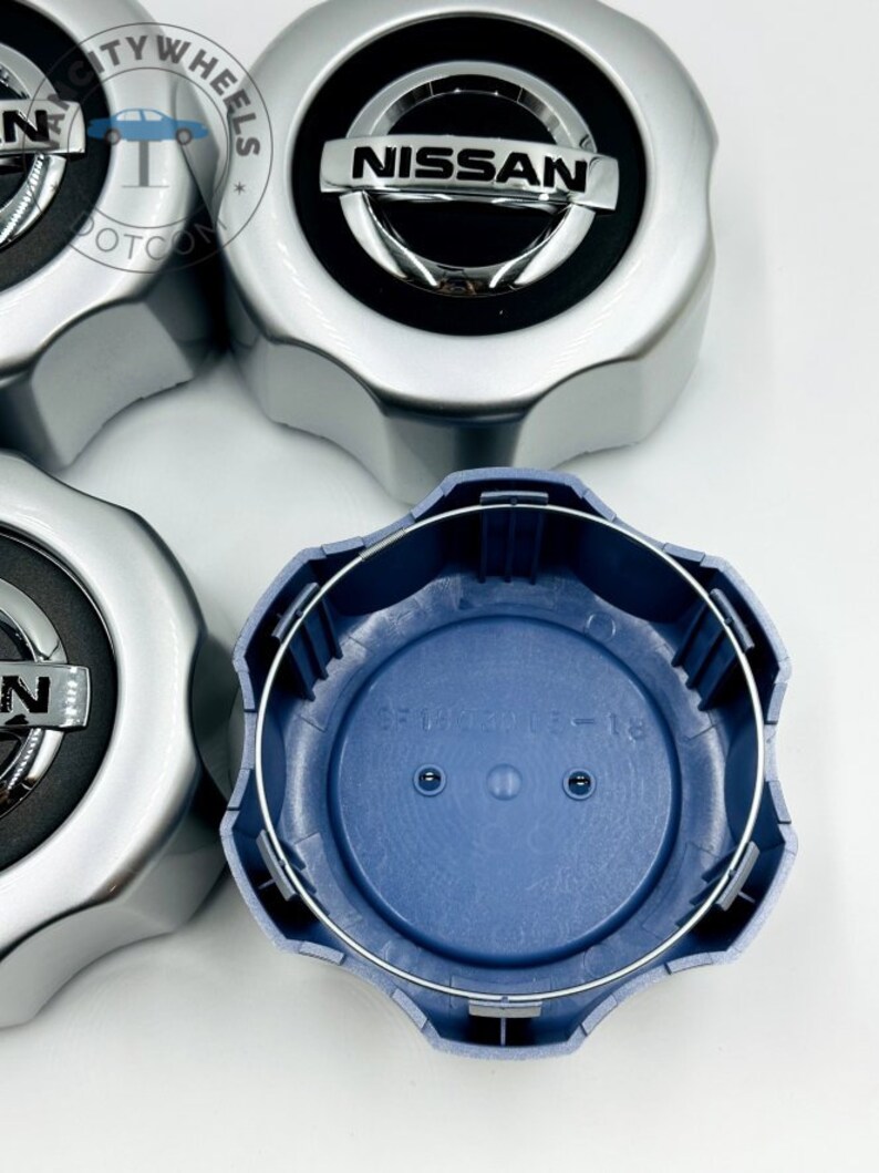 4pcs Nissan 130mm Silver Color Raised Wheel Center Caps, Nissan Alloy