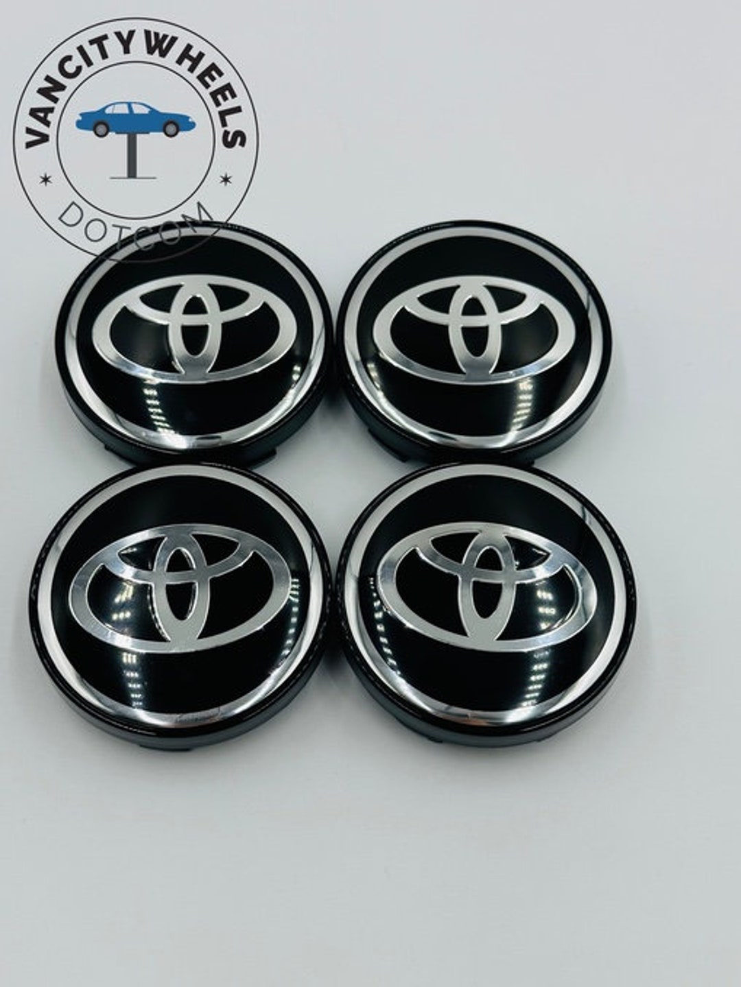 4pcs 60MM Alloy Black/silver Color Toyota Logo Car Wheel Center Cap ...