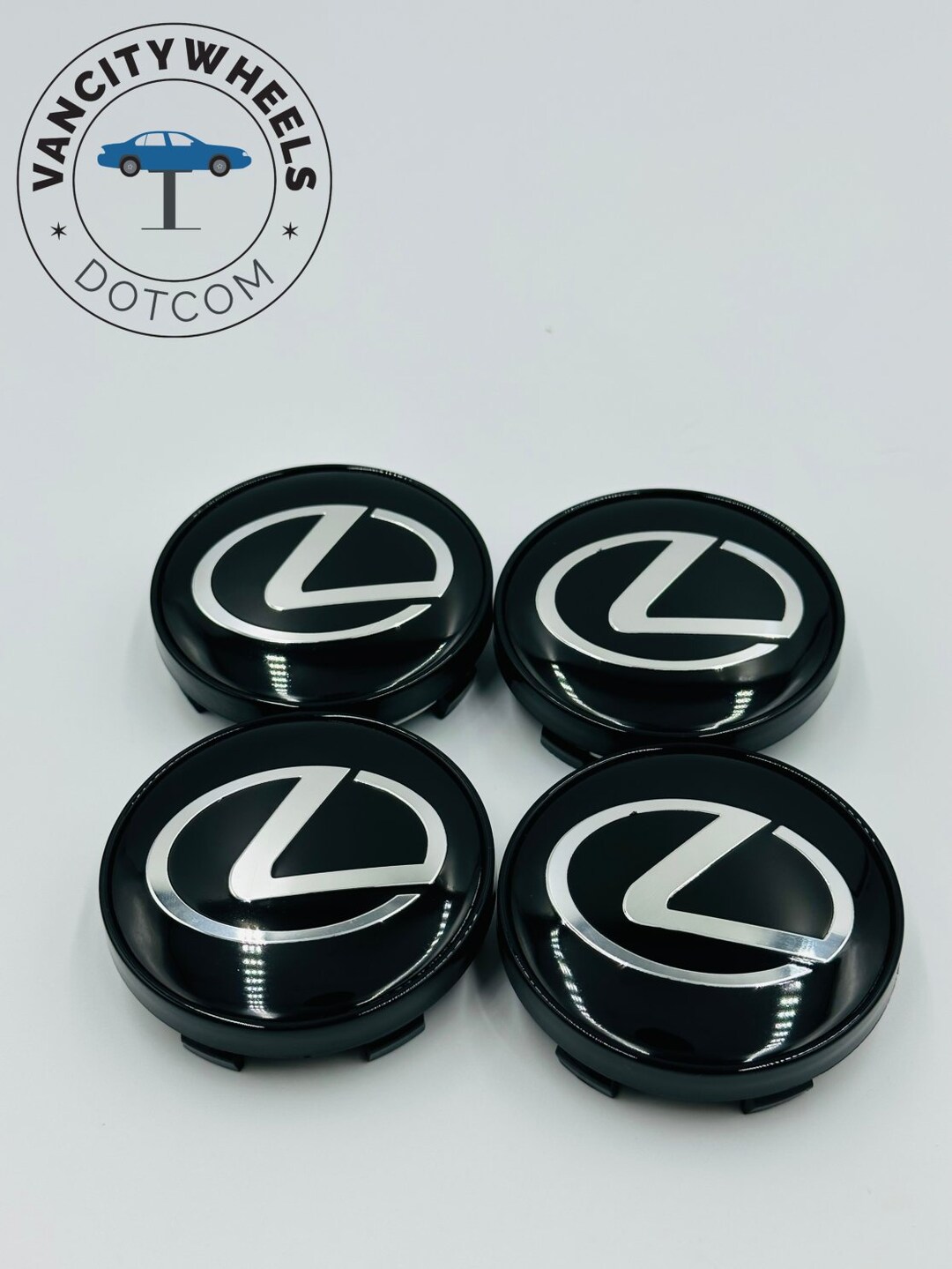 4pcs 60MM Black/silver Color Lexus Logo Car Wheel Center Cap Cover
