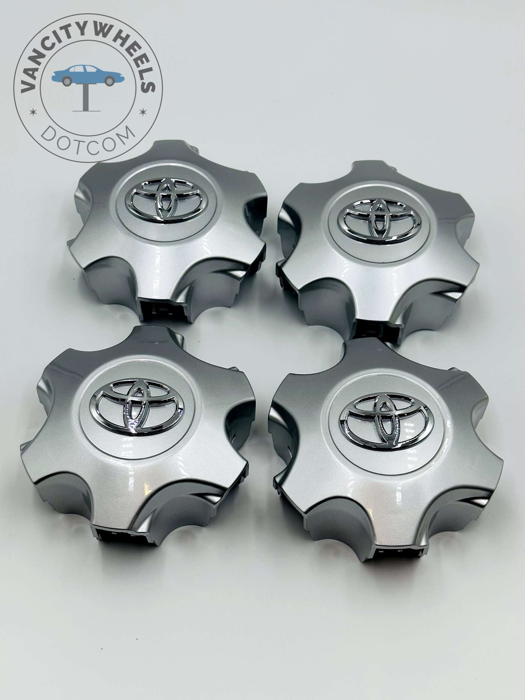 4pcs Toyota Wheel Center Caps in Gloss Silver/chrome Toyota Alloy Wheel