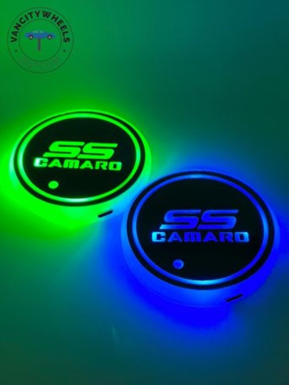 2pcs Car seven-color light-emitting coasters，Set of 2 · Auto Accessories