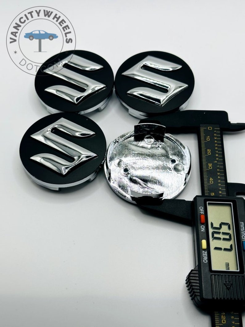 4pcs Suzuki Black/chrome Color Wheel Center Hub Caps, Suzuki Alloy