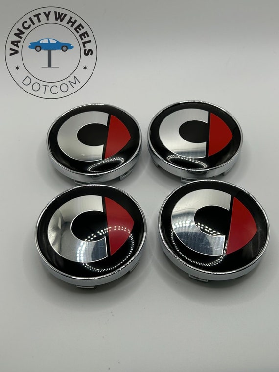 4 Stück 60 MM Schwarz / Chrom Farbe Smart Auto Logo Auto Wheel