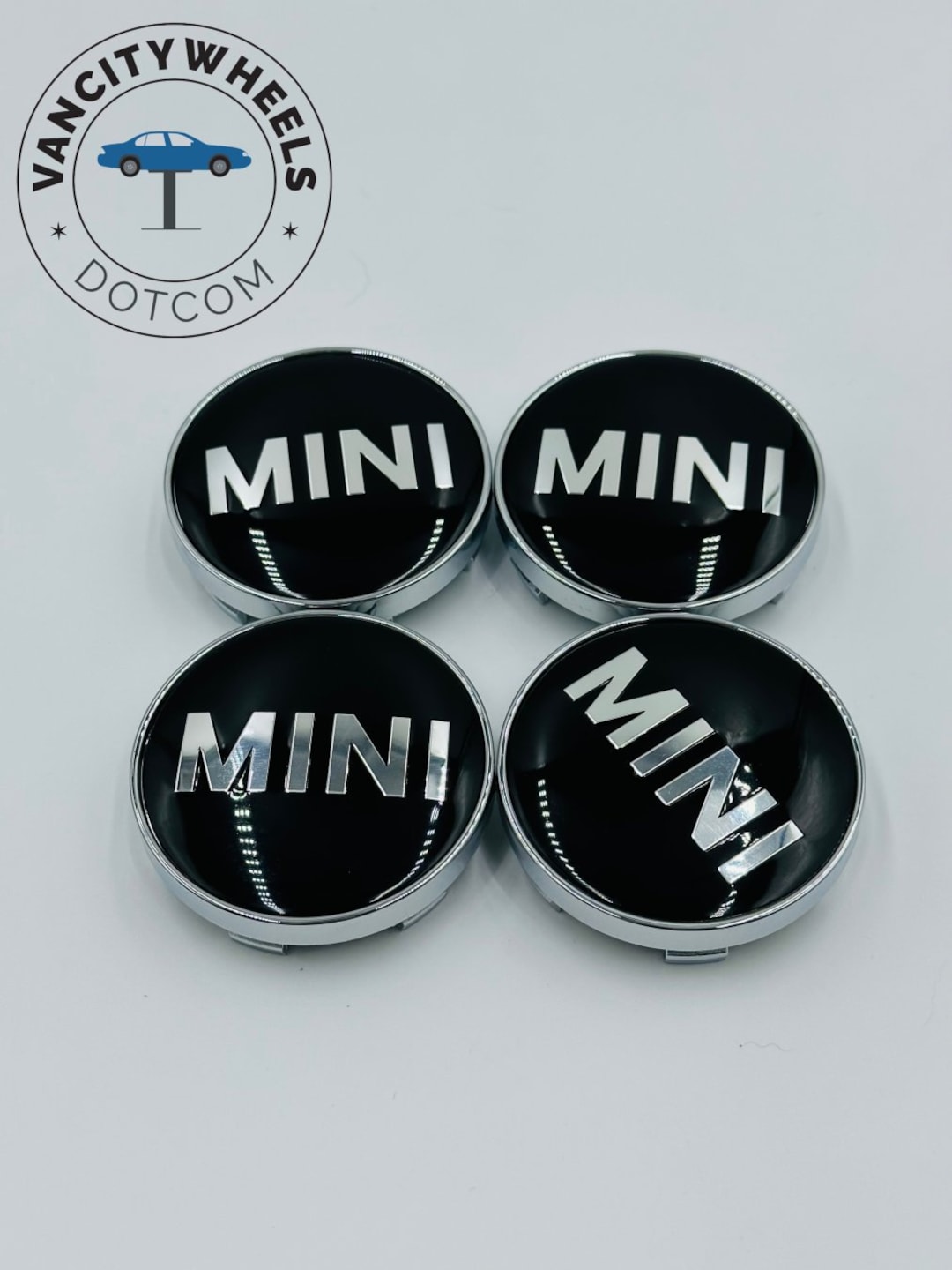 4pcs 60MM Black/chrome Color Mini Cooper Logo Car Wheel Center Cap
